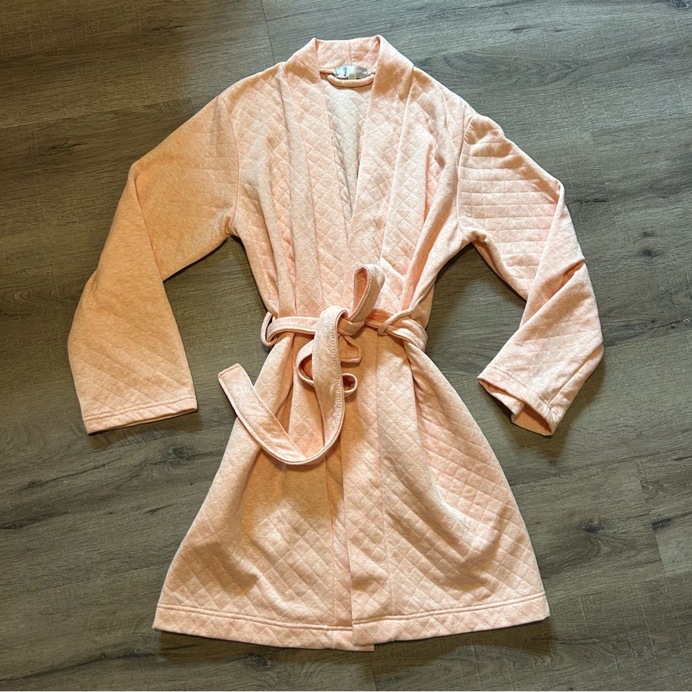 Better Libing Peach Quilted Bathrobe M NWOT